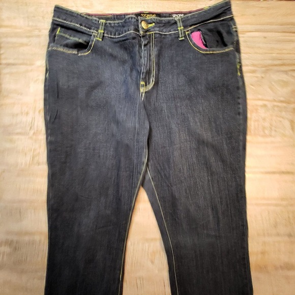 ROCA WEAR SIMONE STRAIGHT LEG JEANS Juniors SZ 13 EMBELLISHED POCKETS - Picture 2 of 10